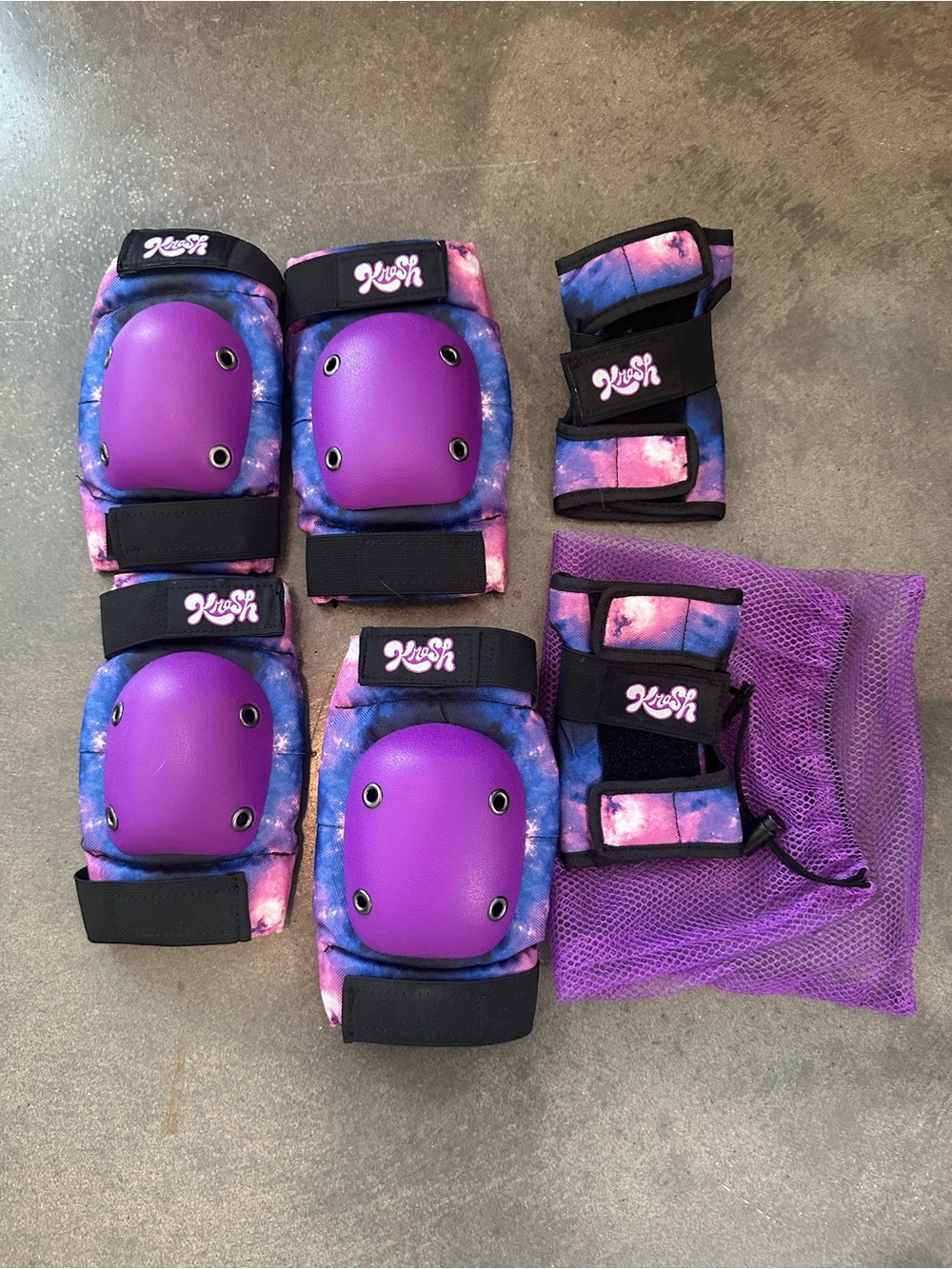 Kush Purple Galaxy Skate Protective Pad Set.